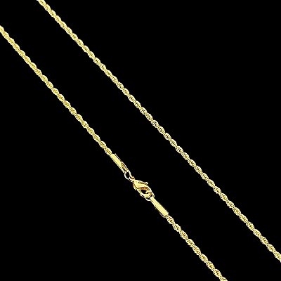 Corrente Baiana 2mm – Escolha o Tamanho 60 ou 70cm – Banhada a Ouro 18K