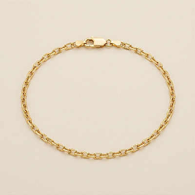 Pulseira Cadeado 2mm 20cm – Banhada a Ouro 18K
