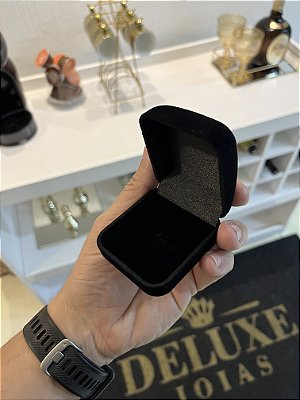 CAIXINHA PARA ALIANÇAS VELUDO PRETA - 5,5x5,7cm