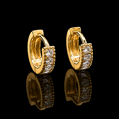 Brinco Argola Ney Mini Cravejada com Zircônias – Banho Ouro 18k