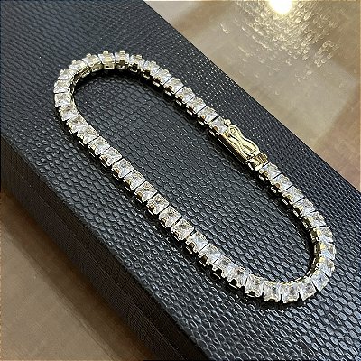 Pulseira Riviera 5mm 21cm – Banhada a Ouro 18K