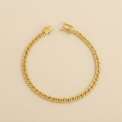 Pulseira Lacraia 4mm 21cm – Banhada a Ouro 18K