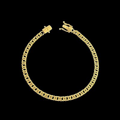PULSEIRA LACRAIA( 4mm - 17 a 21cm) - FECHO COM MARCAÇÃO 750 - BANHO DE OURO 18k