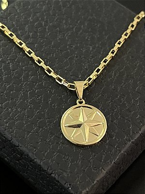 PINGENTE ROSA DOS VENTOS  P - BANHO DE OURO 18K