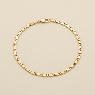 Pulseira Piastrine 4mm 17cm a 21cm – Banhada a Ouro 18K