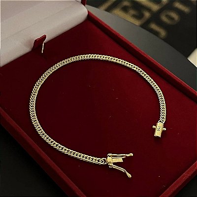 Pulseira Lacraia 2mm 17cm – Banhada a Ouro 18K