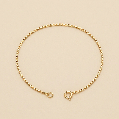 Pulseira Tijolinho 2mm 17cm a 21cm – Banhada a Ouro 18K