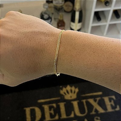 Pulseira Lacraia 2mm 17cm – Banhada a Ouro 18K