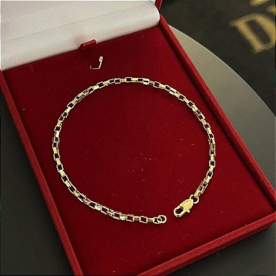 Pulseira Tijolinho 2mm 21cm – Banhada a Ouro 18K