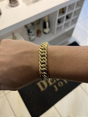 PULSEIRA LACRAIA (13mm) Escolha 17cm a 21cm - Banhado a Ouro 18K