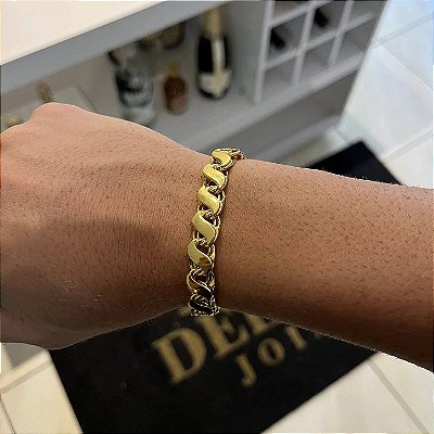 Pulseira 8mm 17cm – Banhada a Ouro 18K