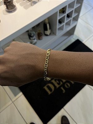 PULSEIRA PIASTRINE (7mm) Escolha 17cm a 21cm - Banhado a Ouro 18K