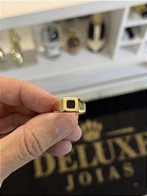 ANEL RESINADO BLACK - BANHADO A OURO 18K