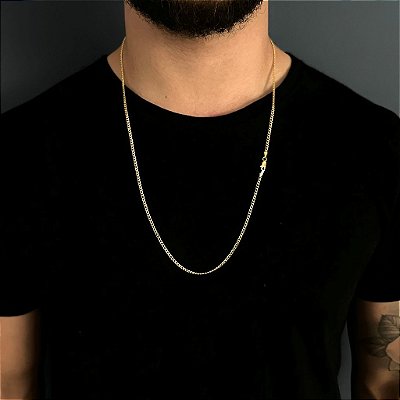 CORRENTE GRUMET( 2mm -70CM )- BANHADO A OURO 18K