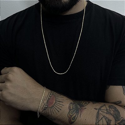 Corrente Baiana 2mm 70cm – Banho Ouro 18k