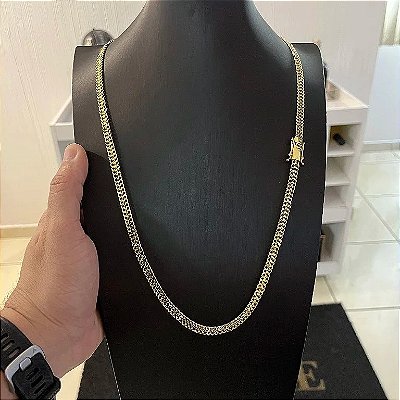 Corrente Grumet 7mm 70cm – Banho Ouro 18k