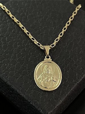 PINGENTE MEDALHA JESUS -  2g; 2x3,5cm- BANHO DE OURO 18K