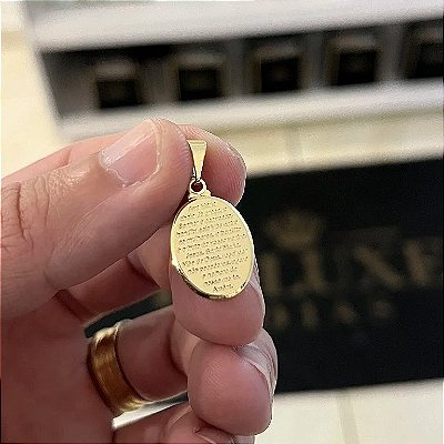 Pingente Medalha Pai nosso – Banhado a Ouro 18K