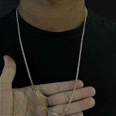 Corrente Piastrine 2mm – Escolha o Tamanho 50, 60 ou 70cm – Banhada a Ouro 18K