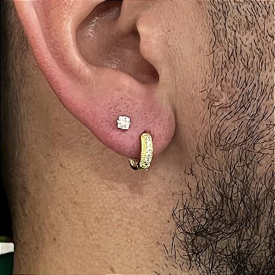 Kit 2 Pares de Brincos Ponto de Luz e Argola Ney Cravejada – Banhado a Ouro 18K
