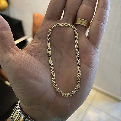 Pulseira Grumet Dupla 3mm 21cm – Banhada a Ouro 18K