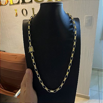 Corrente Tijolinho 8mm 70cm – Banho Ouro 18k