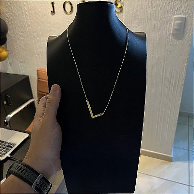 Corrente Veneziana 2mm 50cm + Pingente Pingente – Banho Ouro 18k
