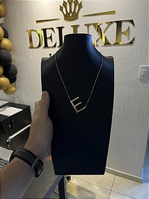 CORRENTE VENEZIANA ( 2mm 50cm FEM ) + PINGENTE LETRA ( E )