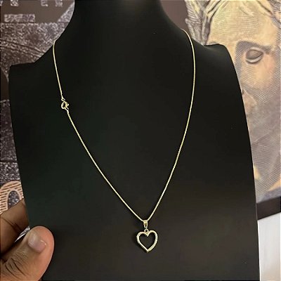 Corrente Veneziana 2mm 60cm + Pingente Coração – Banhada a Ouro 18K