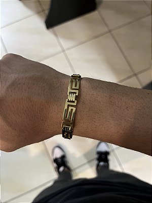 BRACELETE FRISO S  (10mm -11g)- 20cm - BANHADO A OURO 18K