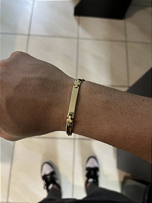 BRACELETE IMPERIAL VAZADO (10mm -11g)- 20cm - BANHADO A OURO 18K