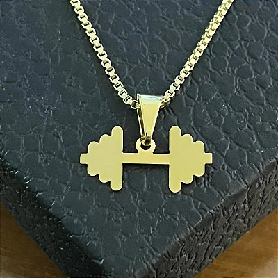 Pingente Peso da academia Alteres – Banhado a Ouro 18K