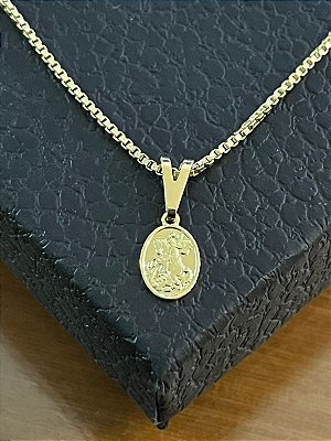 PINGENTE SÃO  JORGE MINI ( 1,5g-   3x3cm) - BANHO DE OURO 18k