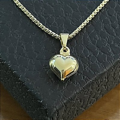 Pingente Coração Liso boloado – Banhado a Ouro 18K