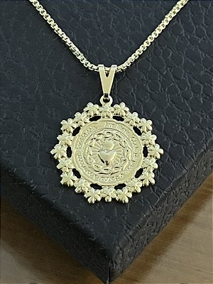 PINGENTE  SAGRADO CORAÇÃO  DE JESUS ( 1,5g-   3x3cm) - BANHO DE OURO 18k