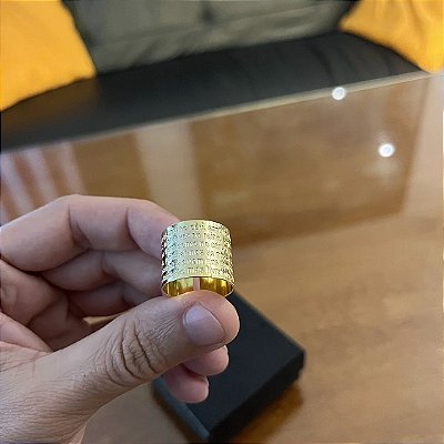 Anel Pai-Nosso Regulável – Banhado a Ouro 18K