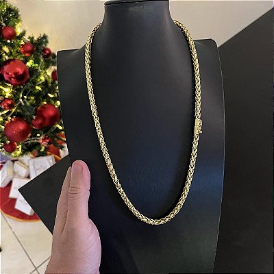 Corrente Peruana 8mm 70cm – Banho Ouro 18k