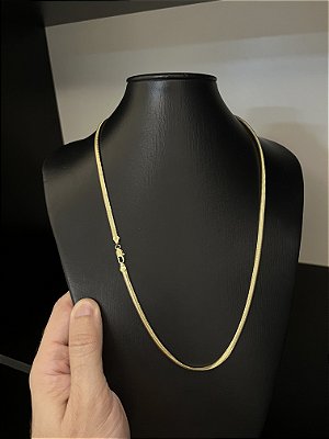 CORRENTE ESCAMA DE PEIXE ( 3MM - 7G - 60CM) - BANHADO A OURO 18K