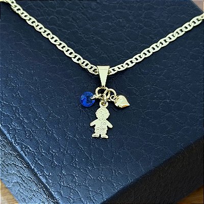 Pingente Menino com Zircônia – Banhado a Ouro 18K