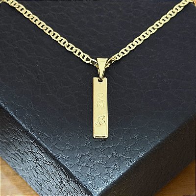 Pingente Plaquinha Paz – Banhado a Ouro 18K