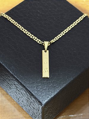 PINGENTE PLAQUINHA PAZ ( 1g ) - BANHO DE OURO 18k.