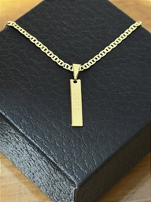 PINGENTE PLAQUINHA ALEGRIA ( 1g ) - BANHO DE OURO 18k.