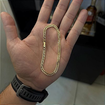 Pulseira Lacraia 3mm 20cm – Banhada a Ouro 18K