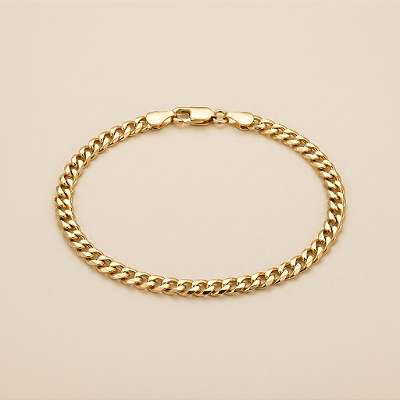 Pulseira Pitbull 4mm 21cm – Banhada a Ouro 18K
