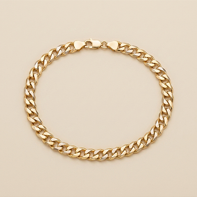 Pulseira Pitbull 6mm 21cm Fecho Mosquetão – Banhada a Ouro 18K