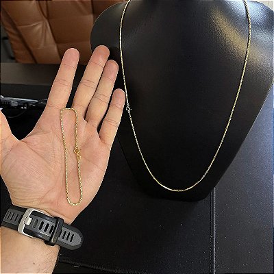Corrente Veneziana 2mm 70cm + Pulseira 21cm – Banho Ouro 18k
