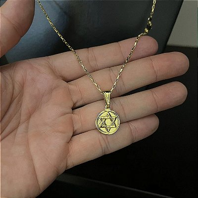 Corrente Tijolinho 1.5mm 50cm + Pingente Estrela – Banhada a Ouro 18K