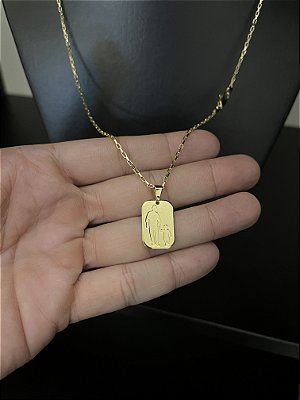 CORRENTE TIJOLINHO (1.5MM-50cm, 60cm ou 70cm +) + PINGENTE PAI E FILHO