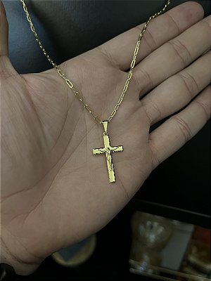 CORRENTE CARTIE (1.5MM-50cm, 60cm ou 70cm +) + PINGENTE CRUCIFIXO CHAPA