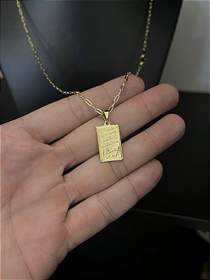 CORRENTE CARTIE (1.5MM-50cm, 60cm ou 70cm +) + PINGENTE PLAQUINHA SALMOS